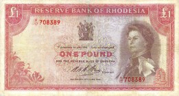 CARTAMONETA ESTERA - RHODESIA - Elisabetta II (1952) - Sterlina 01/06/1966 Restauri
meglio di MB