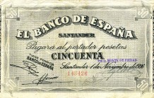 CARTAMONETA ESTERA - SPAGNA - 50 Pesetas Santander
qBB