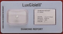 VARIE - Pietre preziose Diamante in confezione e con certificato LuxGioielli, ct 0,19
Ottimo
