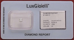 VARIE - Pietre preziose Diamante in confezione e con certificato LuxGioielli, ct 0,19
Ottimo