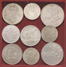 LOTTI - Estere AUSTRIA - 10 scellini 1957-1958-1973, Germania 10 marchi 1972, Canada dollaro 1972, Svezia 5 corone 1971, Italia 500 lire 1985 (FS), Ur...