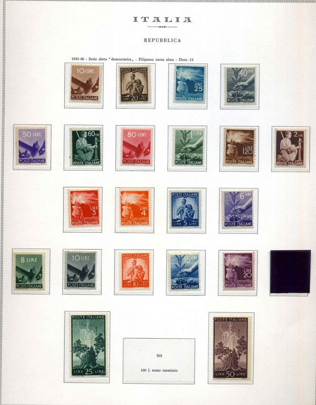 AREA ITALIANA - ITALIA REPUBBLICA - Collezioni 1945-2003 Collezione completa (su...