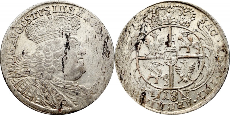 Augustus III (1733-1763)
 August III Sas, Ort 1754 Efraimek Dobrze wybity efrai...