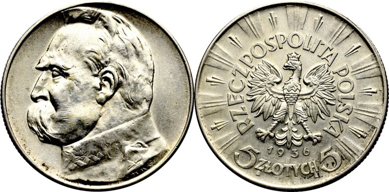5 złotych
 II Rzeczpospolita, 5 złotych 1936 Obiegowy atrakcyjny egzemplarz. Pa...