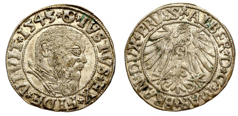 Duchy of Prussia
 Prusy Książęce, Albrecht Hohenzollern, Grosz 1543, Królewiec ...