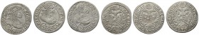 Silesia, Leopold I, set 3 x 3 kreuzer 1666 - 1670