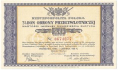 3% Bon Obrony Przeciwlotniczej na 20 złotych 1939