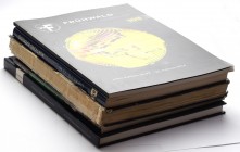 Zestaw katalogów Fruhwald 105, Emporium Hamburg 2, 59, Spink 1999, WAG 54
