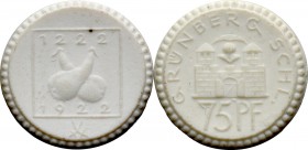 75 Pfennig 1922 Grünberg / Zielona Gora