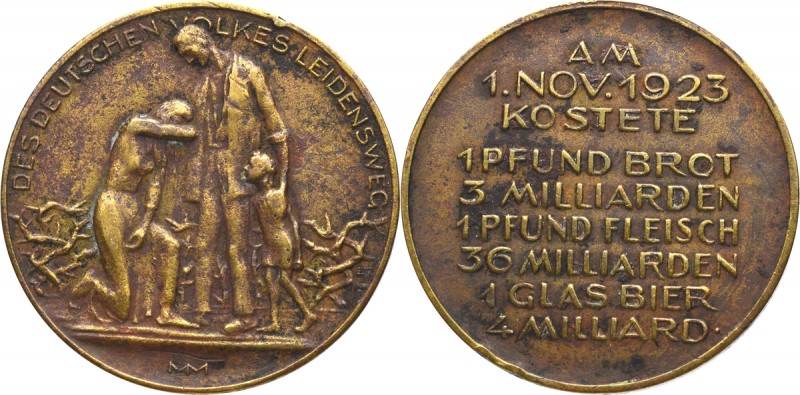World medals
 Niemcy, medal inflacyjny z 15 listopada 1923 roku pokazujący ceny...