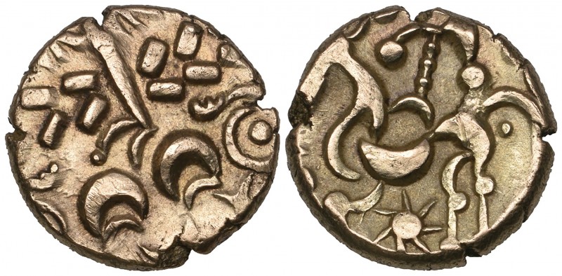 Ancient British, Corieltauvi, South Ferriby type gold stater, 1st century BC, po...