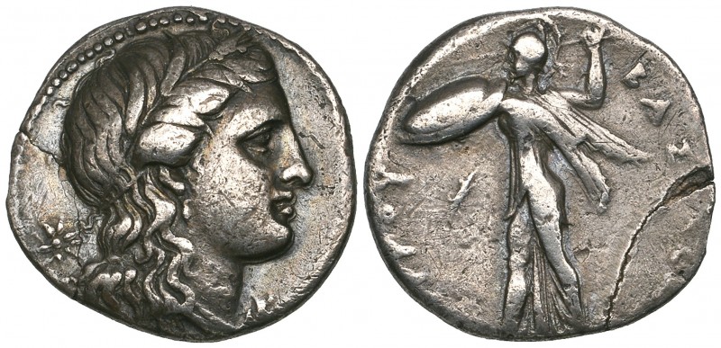 Sicily, Syracuse, Pyrrhus (278-275 BC), 5 litrai, wreathed head of Persephone ri...