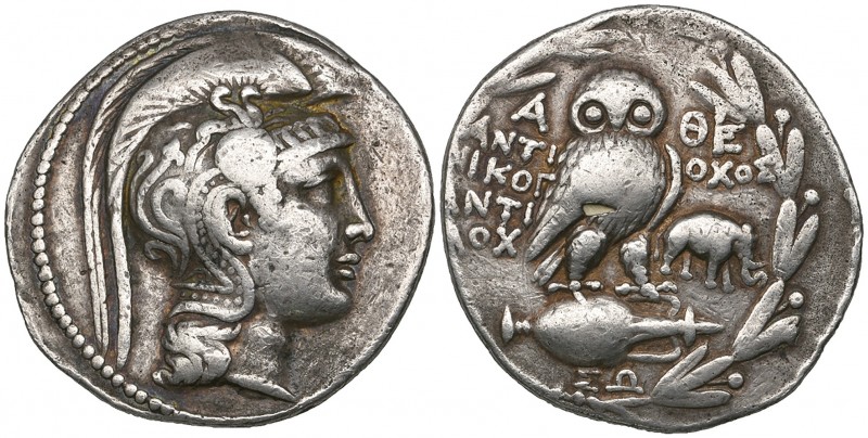Attica, Athens, tetradrachm, c. 131-130 BC, helmeted head of Athena right, rev.,...