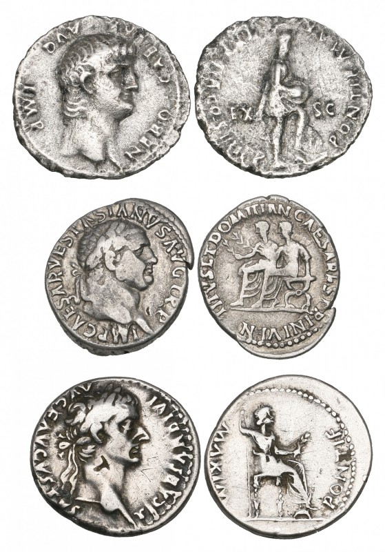 Tiberius (14-37), denarius, Lyon, laureate head right, rev., Livia as Pax seated...