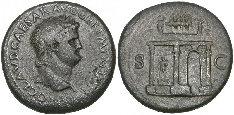 Nero (54-68), sestertius, Lyon, NERO CLAVD CAESAR AVG GER P M TR P IMP P (sic), ...