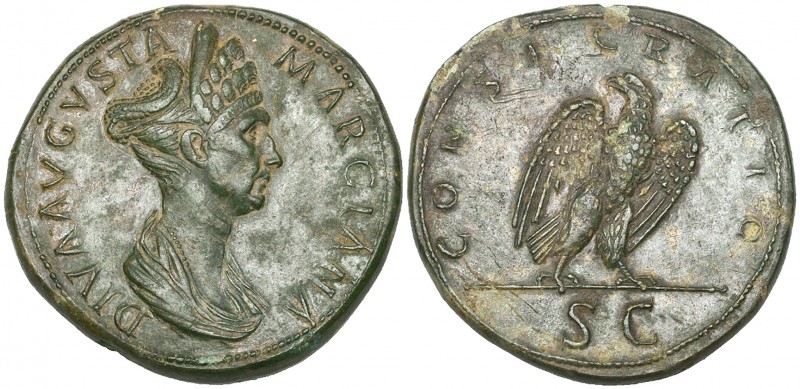Ulpia Marciana (sister of Trajan), sestertius, Rome, c. 113-117, DIVA AVGVSTA MA...