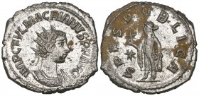 Macrianus (260-261), antoninianus, Samosata, IMP C FVL MACRIANVS P F AVG, radiate bust right, rev., SPES PVBLICA, Spes advancing left; to left, star, ...