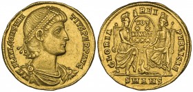 Constantius II (337-361), solidus, Antioch, 347-355, FL IVL CONSTANTIVS PERP AVG, diademed, draped and cuirassed bust right, rev., GLORIA REIPVBLICAE,...