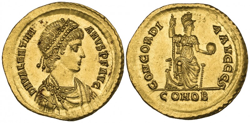 Valentinian II (375-392), solidus, Constantinople, 388-392, D N VALENTINIANVS P ...