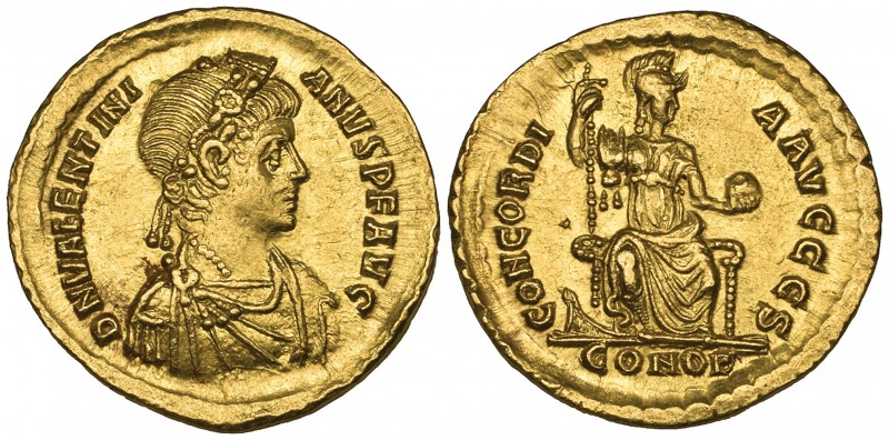 Valentinian II (375-392), solidus, Constantinople, 388-392, D N VALENTINIANVS P ...