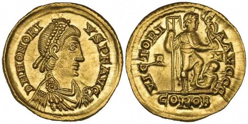 Honorius (393-423), solidus, Rome, 404-416, D N HONORIVS P F AVG, diademed, drap...