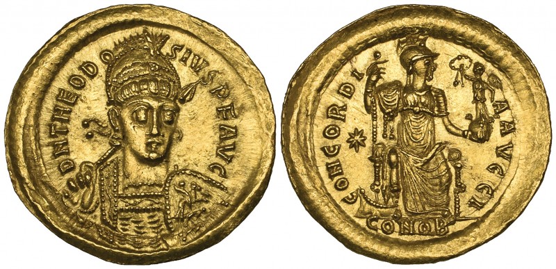 Theodosius II (402-450), solidus, Constantinople, 408-430, D N THEODOSIVS P F AV...