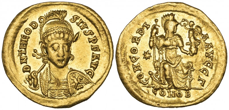 Theodosius II (402-450), solidus, Constantinople, 408-430, D N THEODOSIVS P F AV...