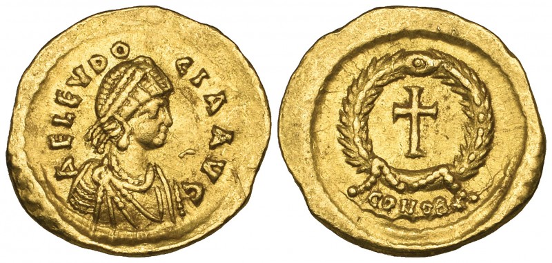 Eudocia, wife of Theodosius II, tremissis, Constantinople, 420-450/55, AEL EVDOC...