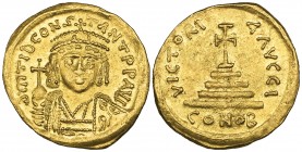Tiberius II Constantine (578-582), solidus, Constantinople, facing bust, rev., cross potent on three steps; officina I, 4.48g (DO 4; S. 422; MIB 4), r...
