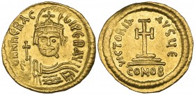 Heraclius (610-641), solidus, Constantinople, facing bust, rev., cross potent on three steps; officina E, 4.48g (DO 1; S. 729; MIB 1a), very fine

E...