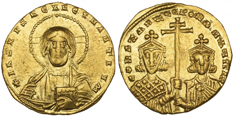 Constantine VII and Romanus II (945-959), solidus, Constantinople, Christ Pantok...