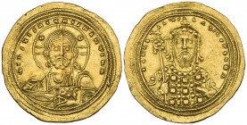 Constantine VIII (1025-1028), histamenon, Constantinople, Christ Pantokrator, rev., facing bust of Constantine holding labarum and akakia, 4.43g (DO 1...