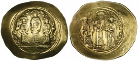 Romanus IV (1068-1071), histamenon, Constantinople, Christ crowning Romanus and Eudocia, rev., Michael flanked by Constantius and Andronicus, 4.36g (D...