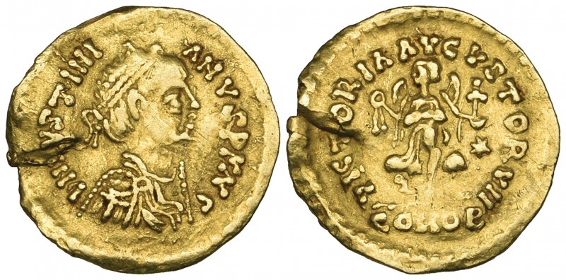 Ostrogoths, Athalaric (526-534), tremissis, Rome, in the name of Justinian I, bu...