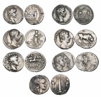 Augustus (27 BC-AD 14), denarii (6), Lyon, comprising rev., IMP X ACT, Apollo Citharoedus of Actium, 3.75g (RIC 171a), IMP XII, bull butting right, 3....