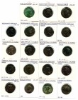 Monetary Reform of 294 (-305): specialist group of folles (33) of the First Tetrarchy, Lyon mint, comprising issues of Diocletian (5), Maximian (10), ...