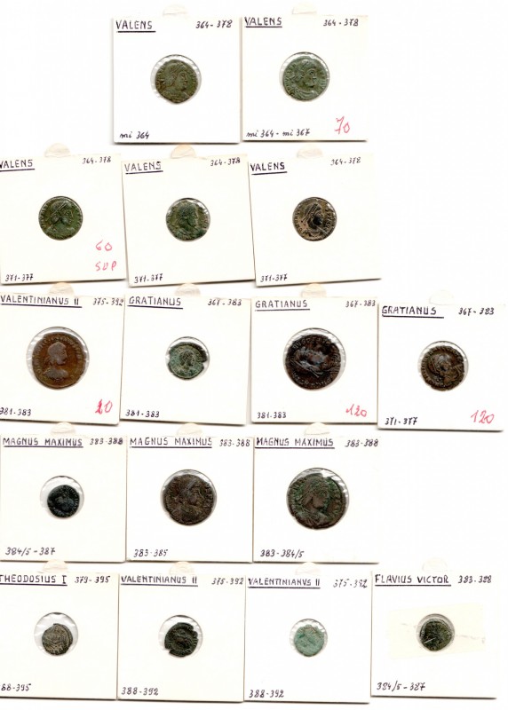 Valens – Theodosius I, miscellaneous bronzes (16), Arles, comprising issues of V...