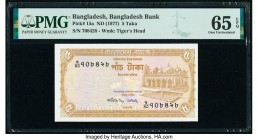 Bangladesh Bangladesh Bank 5 Taka ND (1977) Pick 15a PMG Gem Uncirculated 65 EPQ. Staple holes at issue. 

HID09801242017

© 2020 Heritage Auctions | ...