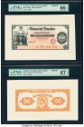 Ecuador Banco del Ecuador 1000 Sucres 1926 Pick S164fp; S164bp Front and Back Proofs PMG Gem Uncirculated 66 EPQ; Superb Gem Unc 67 EPQ. Mounted on ca...