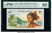 French Antilles Institut d'Emission des Departements d'Outre-Mer 10 Francs ND (1964) Pick 8a PMG Choice Uncirculated 64 EPQ. 

HID09801242017

© 2020 ...