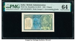 India Government of India 1 Rupee 1935 Pick 14a Jhun3.2.1B-D PMG Choice Uncirculated 64. Spindle hole. 

HID09801242017

© 2020 Heritage Auctions | Al...