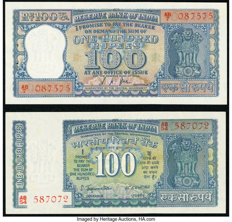 India Reserve Bank of India 100 Rupees ND (1967) Pick 62b Jhun6.7.5.2 Crisp Unci...
