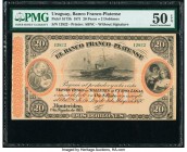 Uruguay Banco Franco-Platense 20 Pesos = 2 Doblones 1.8.1871 Pick S173b PMG About Uncirculated 50 EPQ. 

HID09801242017

© 2020 Heritage Auctions | Al...