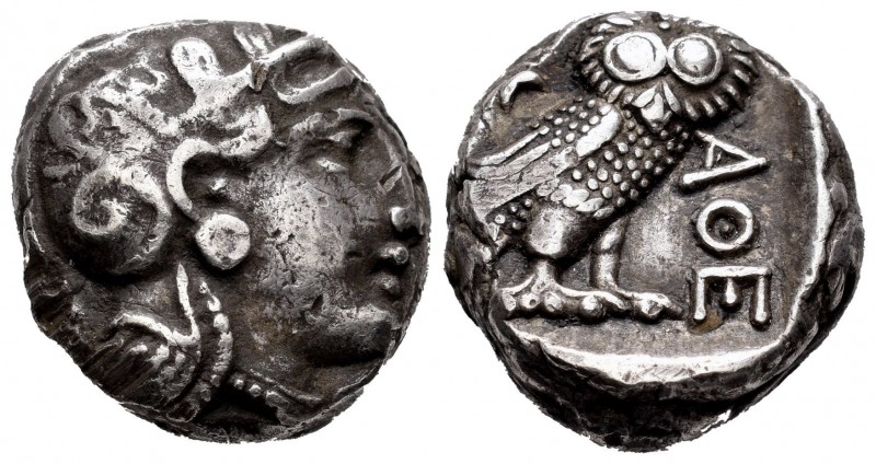 Attica. Tetradracma. 480-407 a.C. Atenas. (Gc-2526). (Cy-2031). Rev.: Lechuza a ...