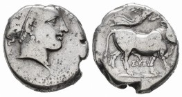 Campania. Neapolis. Dracma. 320-275 a.C. (Gc-309 variante). Ag. 7,15 g. BC+. Est...70,00. /// ENGLISH: Campania. Neapolis. Drachm. 320-275 a.C. (Gc-30...