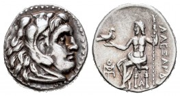 Imperio Macedonio. Alejandro III Magno. Dracma. 319-305 a.C. Magnesia. (Price-1962). Anv.: Cabeza de Heracles a la derecha, con piel de león. Rev.: Ze...