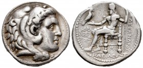 Imperio Macedonio. Alejandro III Magno. Tetradracma. 300-280 a.C. Macedonia. (Müller-734). (Cy-1314 similar). Anv.: Cabeza de Hércules a derecha con p...