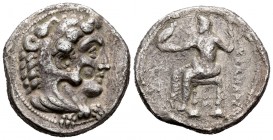 Imperio Macedonio. Alejandro III Magno. Tetradracma. 325-323 a.C. Incierta. ¿Cilicia?. Anv.: Cabeza de Herakles a derecha con piel de león. Rev.: Zeus...