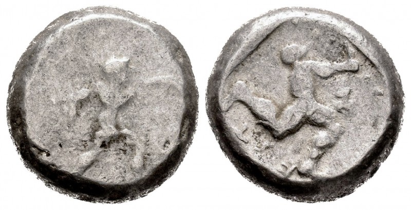 Pamphylia. Aspendos. Estátera. 465-430 a.C. (Sng France-12). Anv.: Guerrero avan...