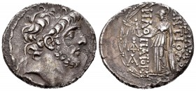 Imperio Seleucida. Antioco IX. Tetradracma. 113-95 a.C. Antioquía ad Orontem. (Sear-7160). Anv.: Cabeza Barbada y diademada de Antioco a derecha. Rev....